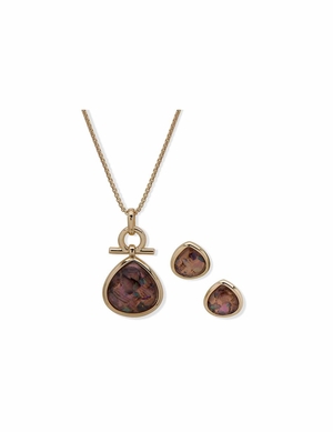 Earring Anne Klein Abalone Teardrop Earring & Necklace Set   | XTS-0077606